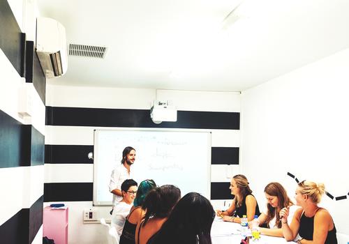 During a lesson at Taronja